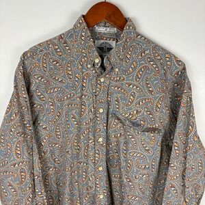 Vintage Dockers Mens Long Sleeve Button Down Shirt Paisley Print Size M‎